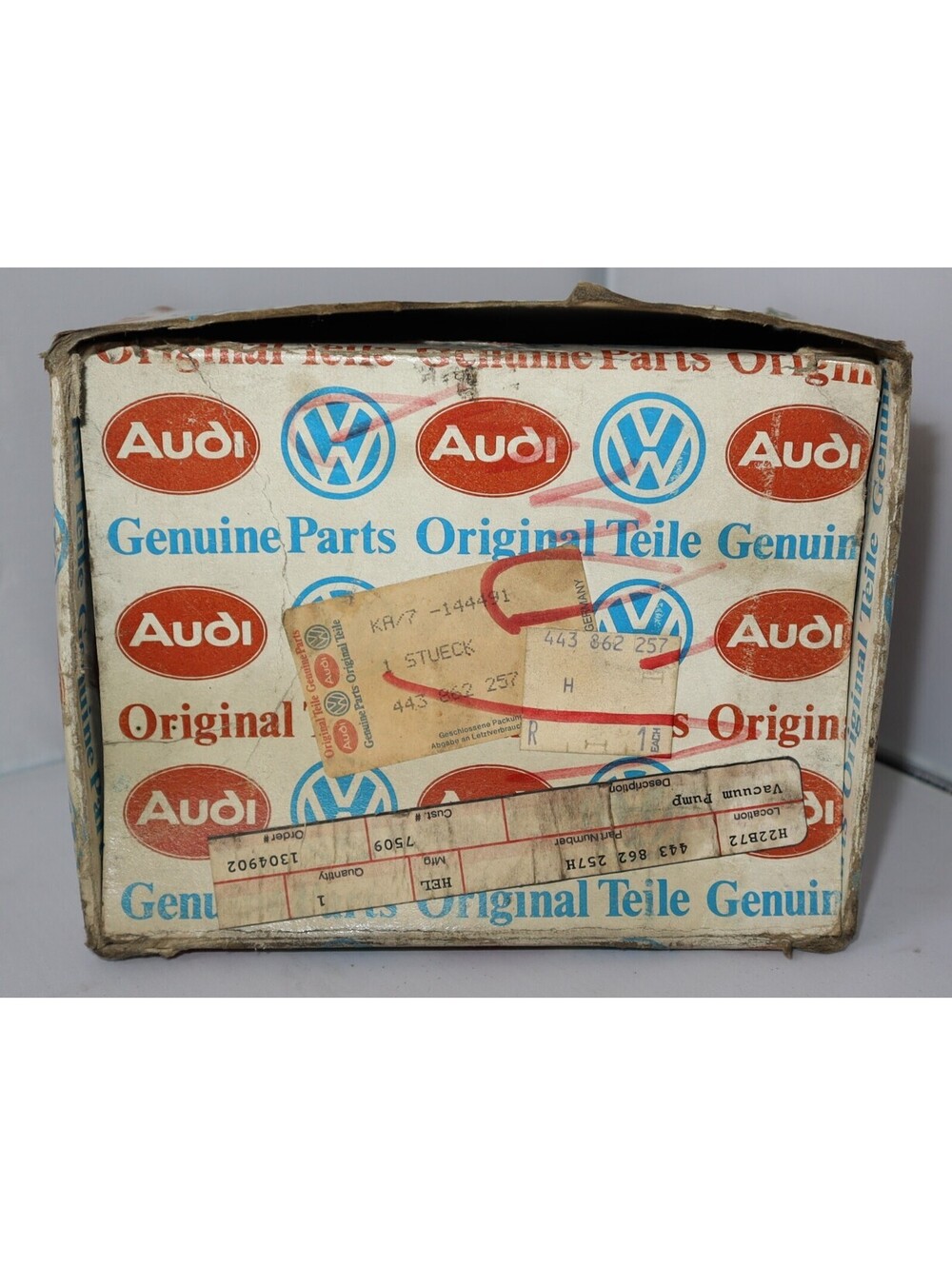 443-862-257H; AUDI OEM Central Locking Vacuum Pump 1988-94